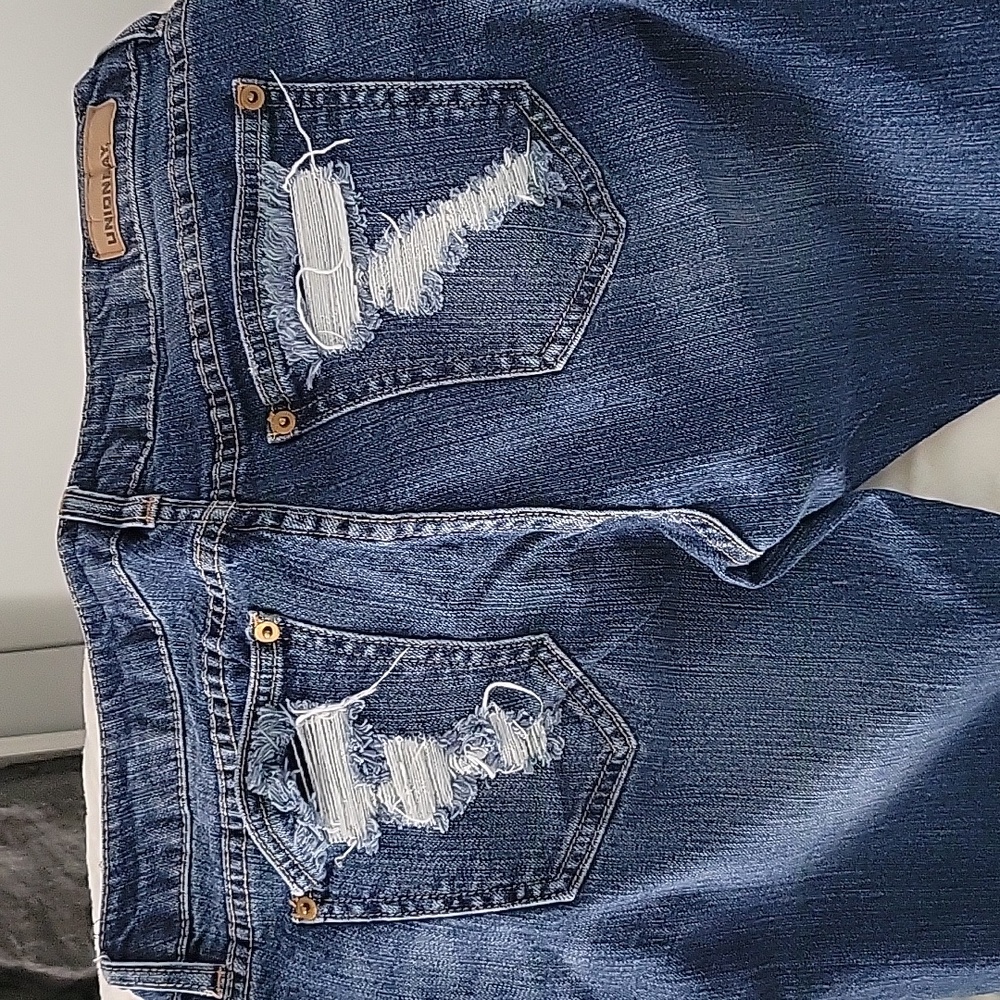 UNIONBAY Women's Denim Jeans with Gold Button